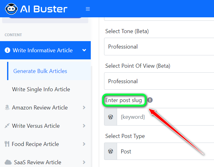 Custom Slug Option